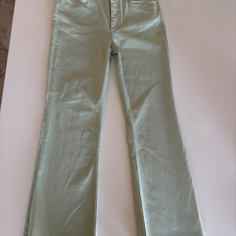 Rag & Bone W 27 Mint Color Casey High-Rise Ankle-Flare Pants/Jeans Raw Hem NWT - Picture 2 of 16